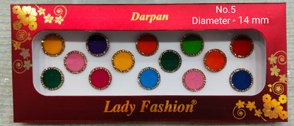 Indian Round Bindis Tattoo Sticker Multicolor Bollywood Card