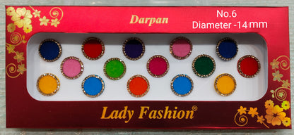 Indian Round Bindis Tattoo Sticker Multicolor Bollywood Card