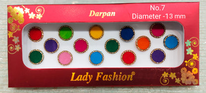 Indian Round Bindis Tattoo Sticker Multicolor Bollywood Card