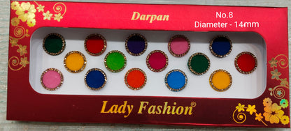 Indian Round Bindis Tattoo Sticker Multicolor Bollywood Card