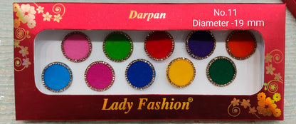 Indian Round Bindis Tattoo Sticker Multicolor Bollywood Card