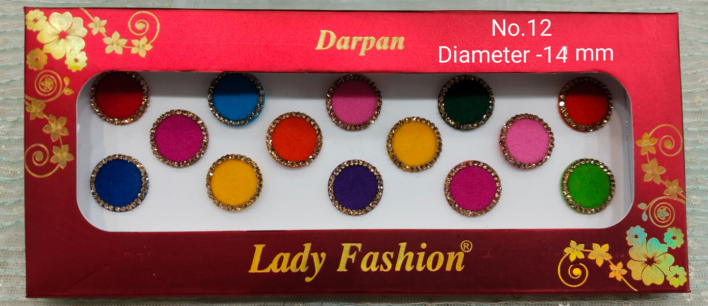 Indian Round Bindis Tattoo Sticker Multicolor Bollywood Card