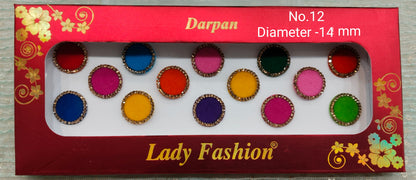 Indian Round Bindis Tattoo Sticker Multicolor Bollywood Card