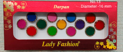 Indian Round Bindis Tattoo Sticker Multicolor Bollywood Card