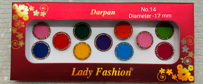 Indian Round Bindis Tattoo Sticker Multicolor Bollywood Card