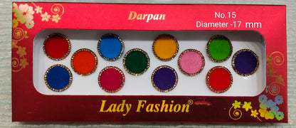 Indian Round Bindis Tattoo Sticker Multicolor Bollywood Card