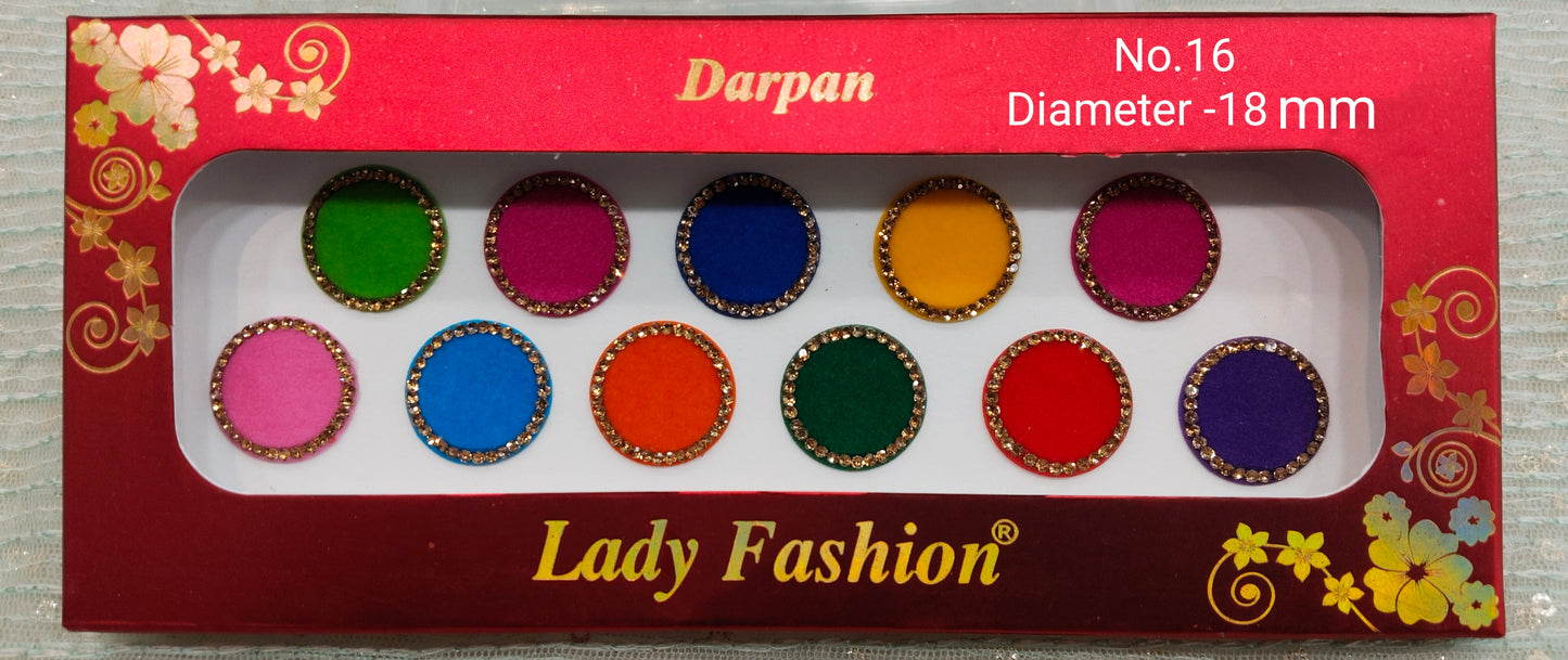 Indian Round Bindis Tattoo Sticker Multicolor Bollywood Card