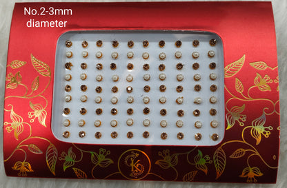 Indian Round Bindis Tattoo Sticker Gold White Bollywood Card