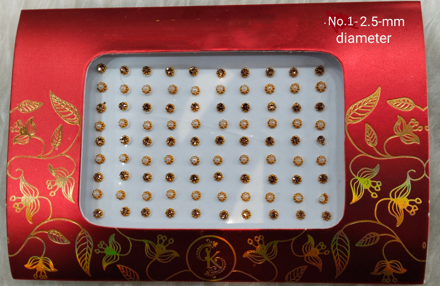 Indian Round Bindis Tattoo Sticker Gold White Bollywood Card