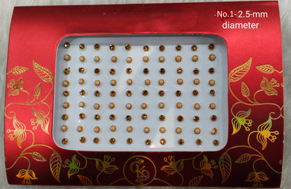 Indian Round Bindis Tattoo Sticker Gold White Bollywood Card