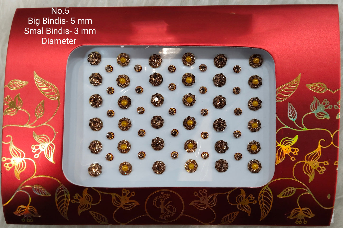 Indian Round Bindis Tattoo Sticker Gold Bollywood Card