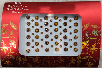 Indian Round Bindis Tattoo Sticker Gold Bollywood Card