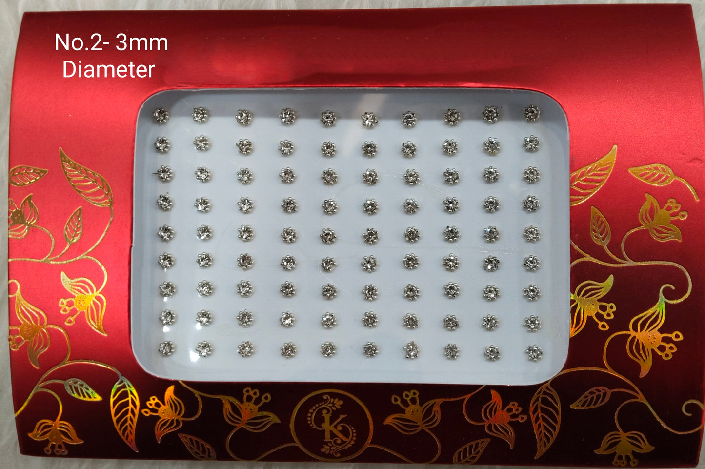 Indian Round Bindis Tattoo Sticker Silver Bollywood Card