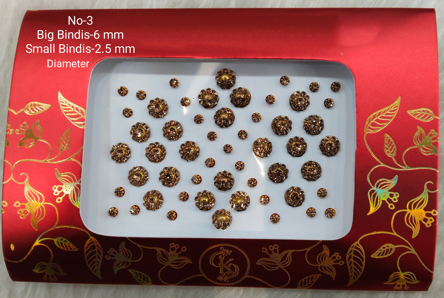 Indian Round Bindis Tattoo Sticker Gold Bollywood Card