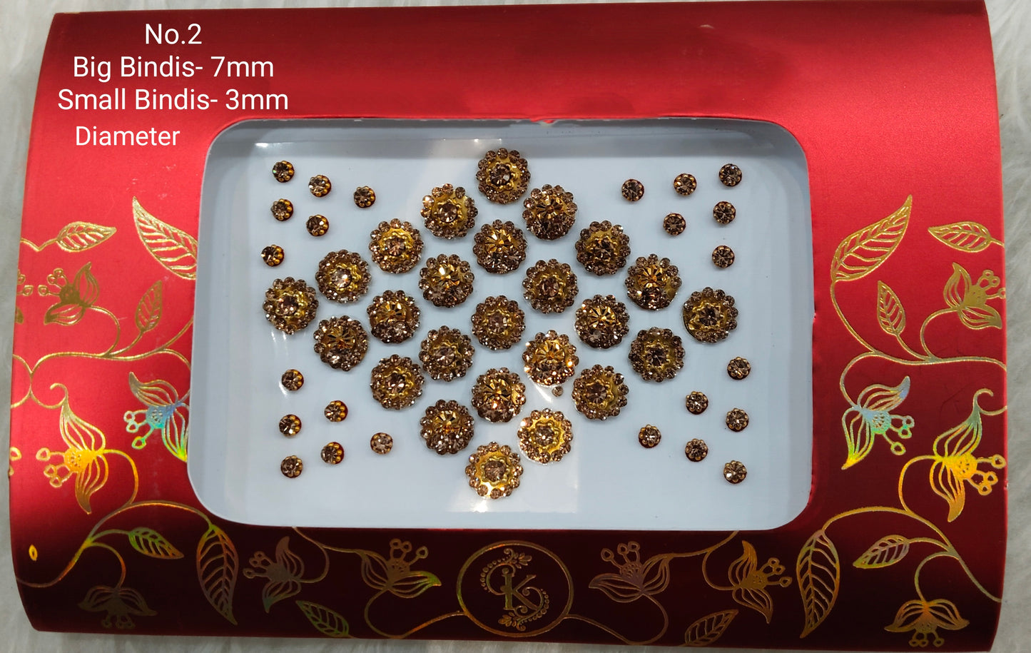 Indian Round Bindis Tattoo Sticker Gold Bollywood Card