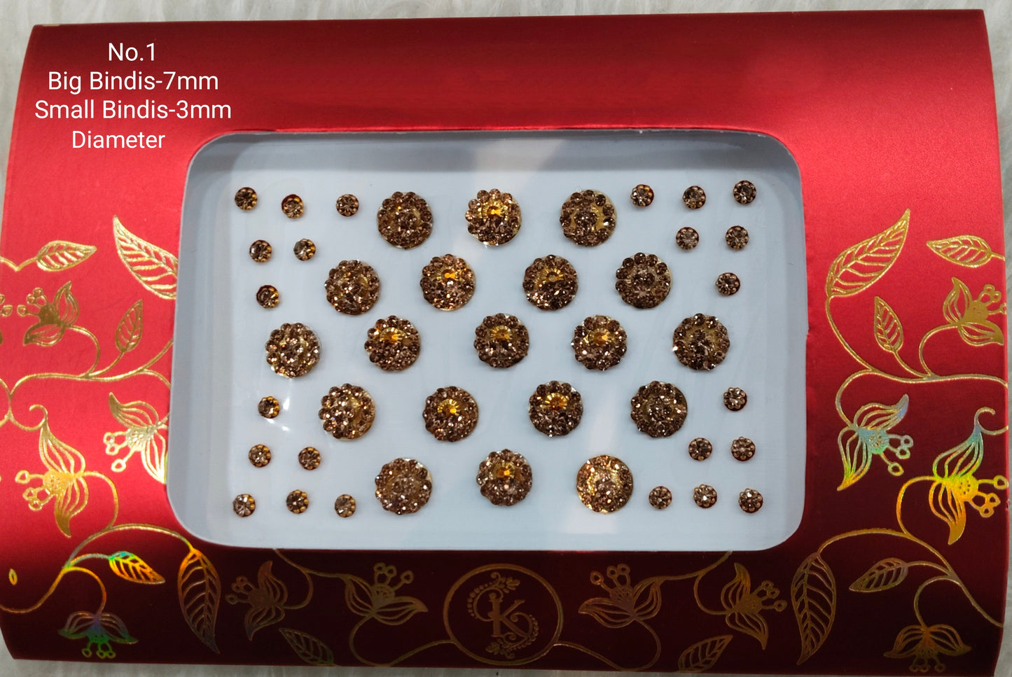 Indian Round Bindis Tattoo Sticker Gold Bollywood Card