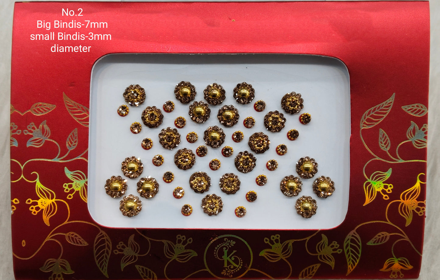 Indian Round Bindis Tattoo Sticker Gold Bollywood Card