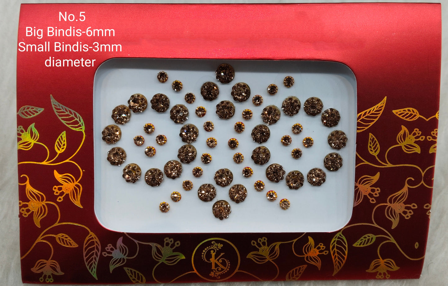 Indian Round Bindis Tattoo Sticker Gold Bollywood Card