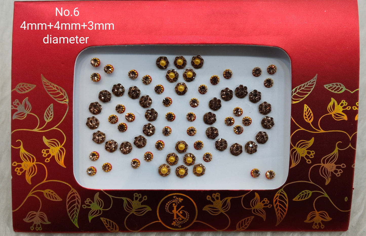 Indian Round Bindis Tattoo Sticker Gold Bollywood Card