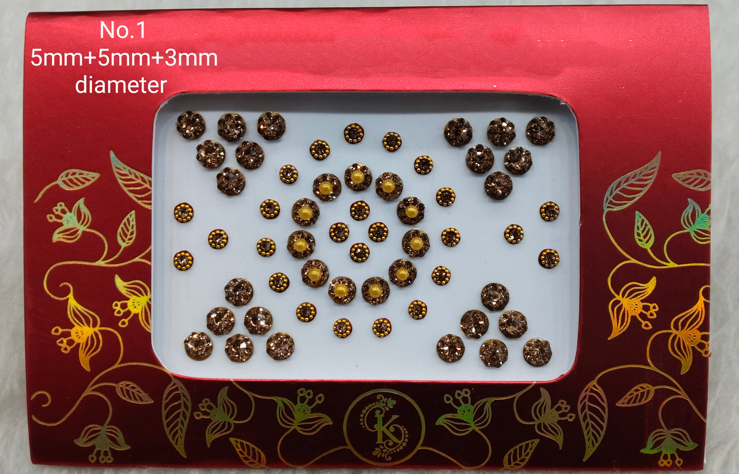 Indian Round Bindis Tattoo Sticker Gold Bollywood Card