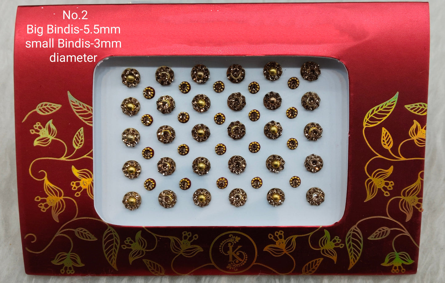 Indian Round Bindis Tattoo Sticker Gold Bollywood Card