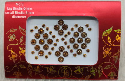 Indian Round Bindis Tattoo Sticker Gold Bollywood Card