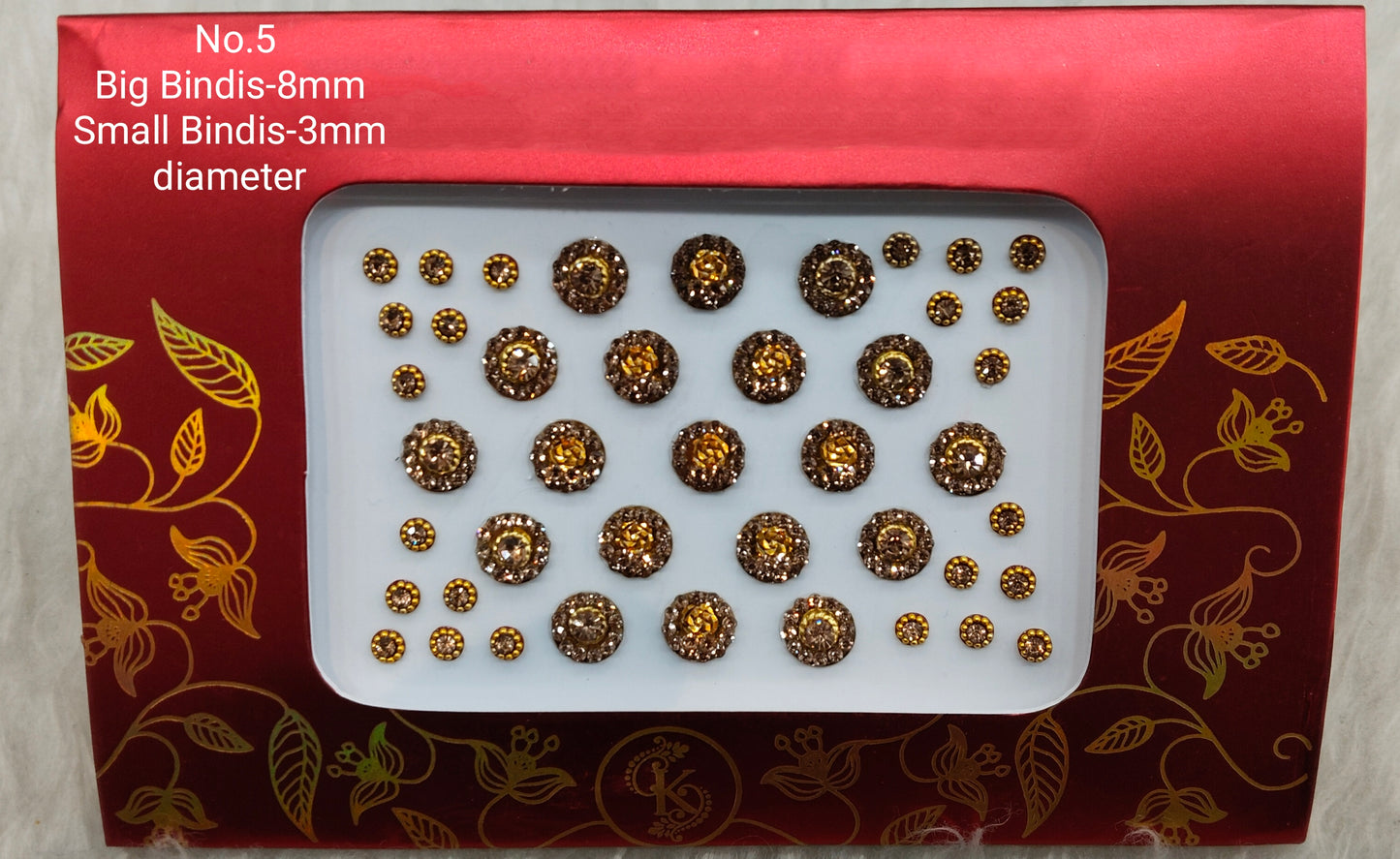 Indian Round Bindis Tattoo Sticker Gold Bollywood Card