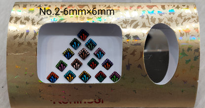 Indian square Bindis Tattoo Sticker Multi Color Bollywood Card