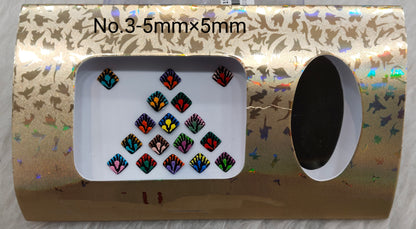 Indian square Bindis Tattoo Sticker Multi Color Bollywood Card