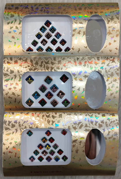 Indian square Bindis Tattoo Sticker Multi Color Bollywood Card