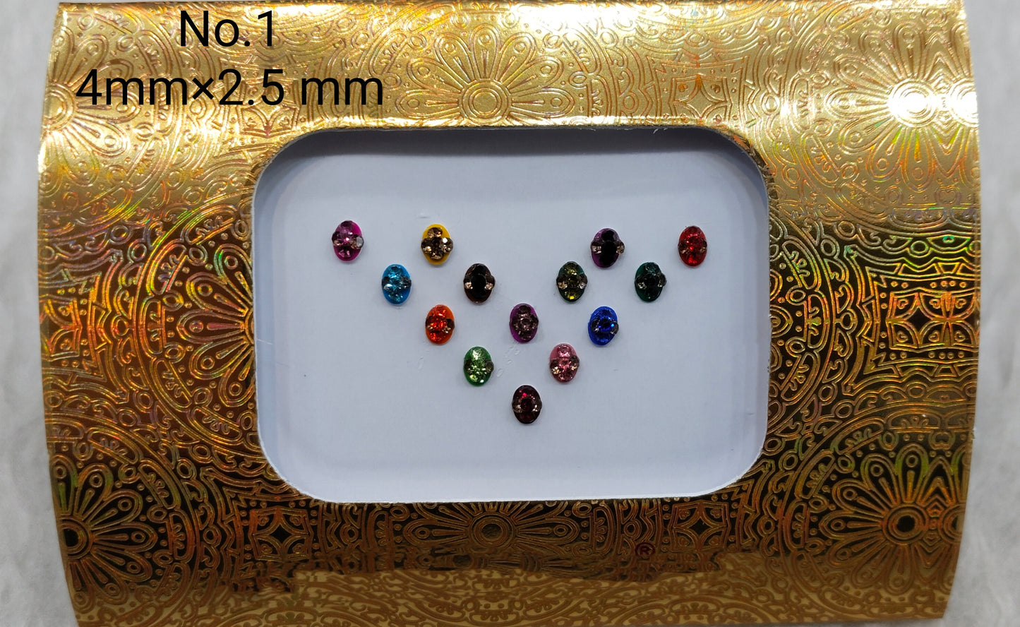 Indian Round And Long Bindis Tattoo Sticker Multi Color Bollywood Card