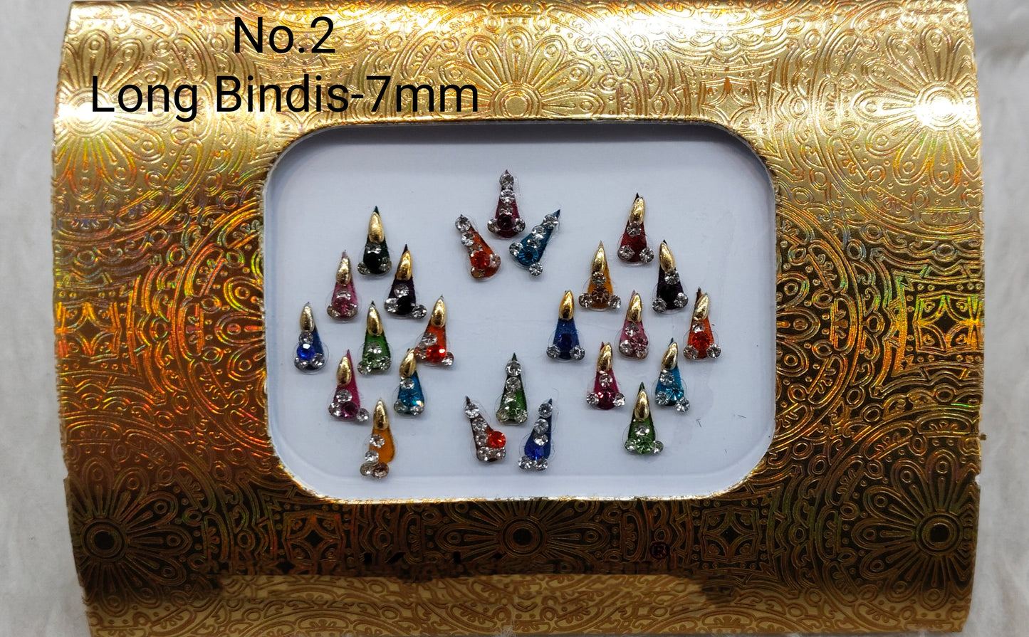 Indian Round And Long Bindis Tattoo Sticker Multi Color Bollywood Card