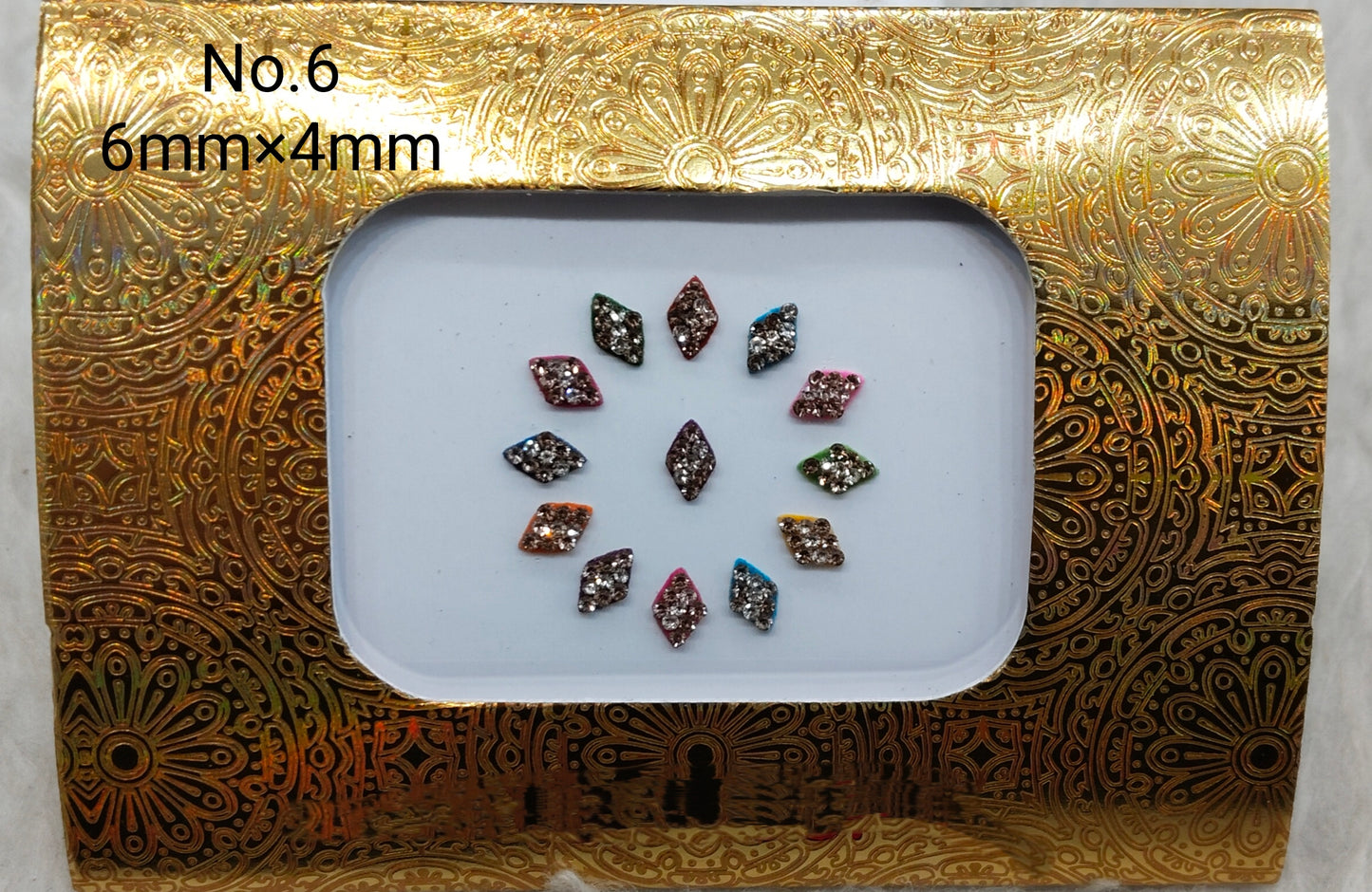 Indian Round And Long Bindis Tattoo Sticker Multi Color Bollywood Card