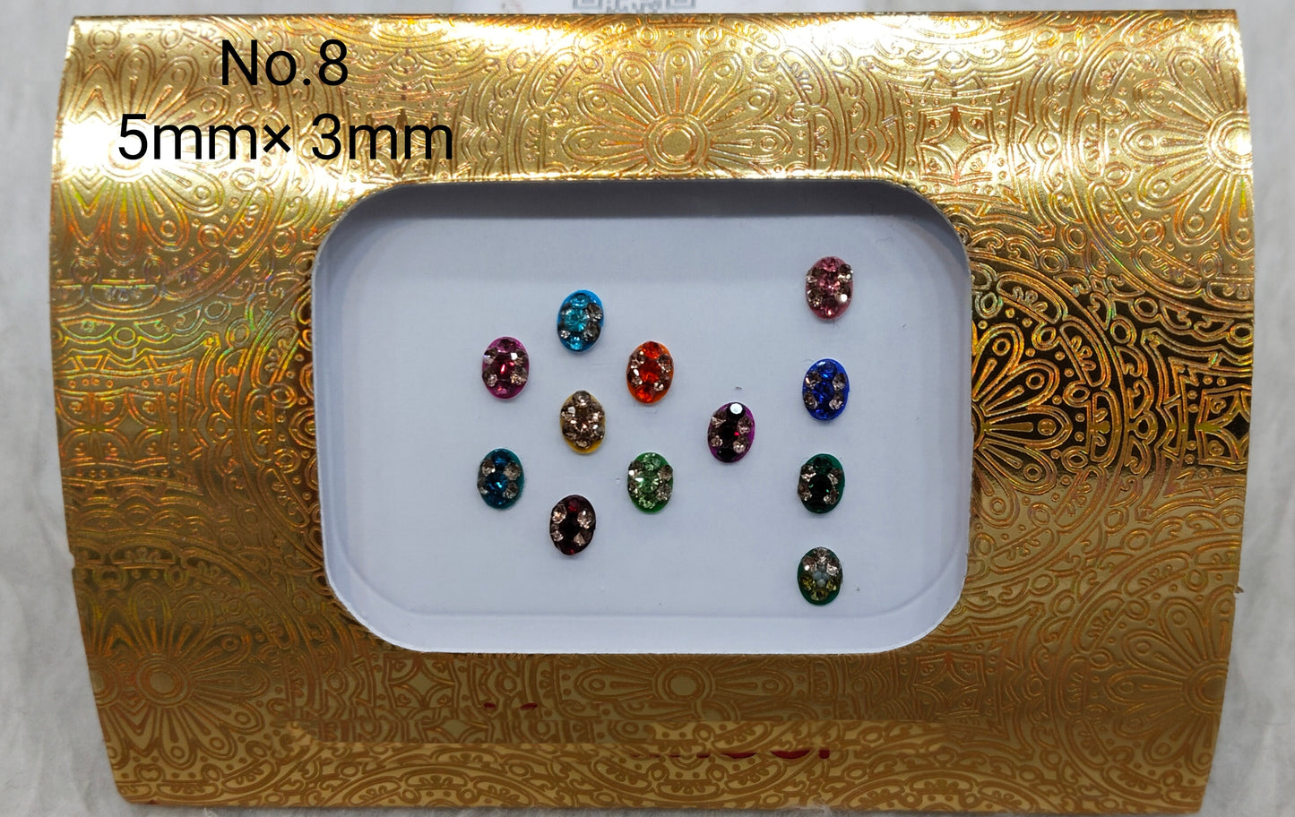 Indian Round And Long Bindis Tattoo Sticker Multi Color Bollywood Card