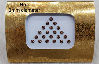 Indian Round And Long Bindis Tattoo Sticker Multi Color Bollywood Card