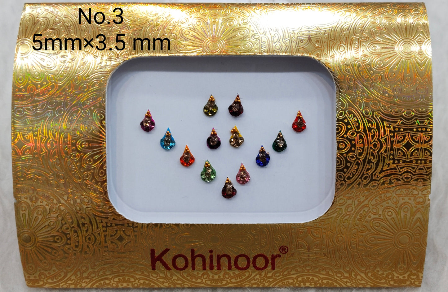 Indian Round And Long Bindis Tattoo Sticker Multi Color Bollywood Card