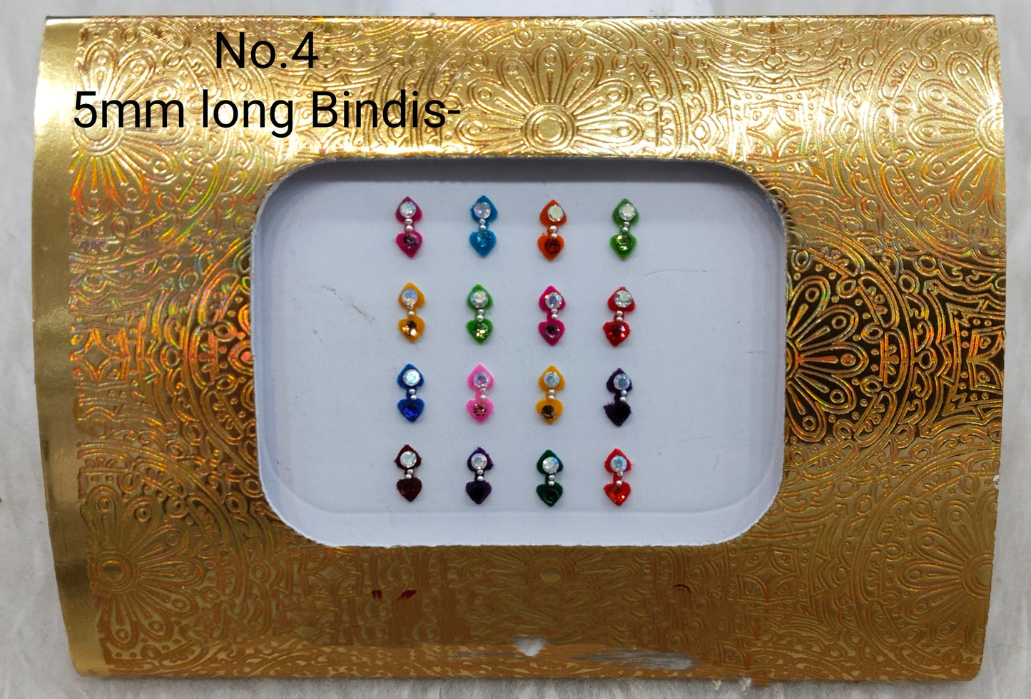 Indian Round And Long Bindis Tattoo Sticker Multi Color Bollywood Card