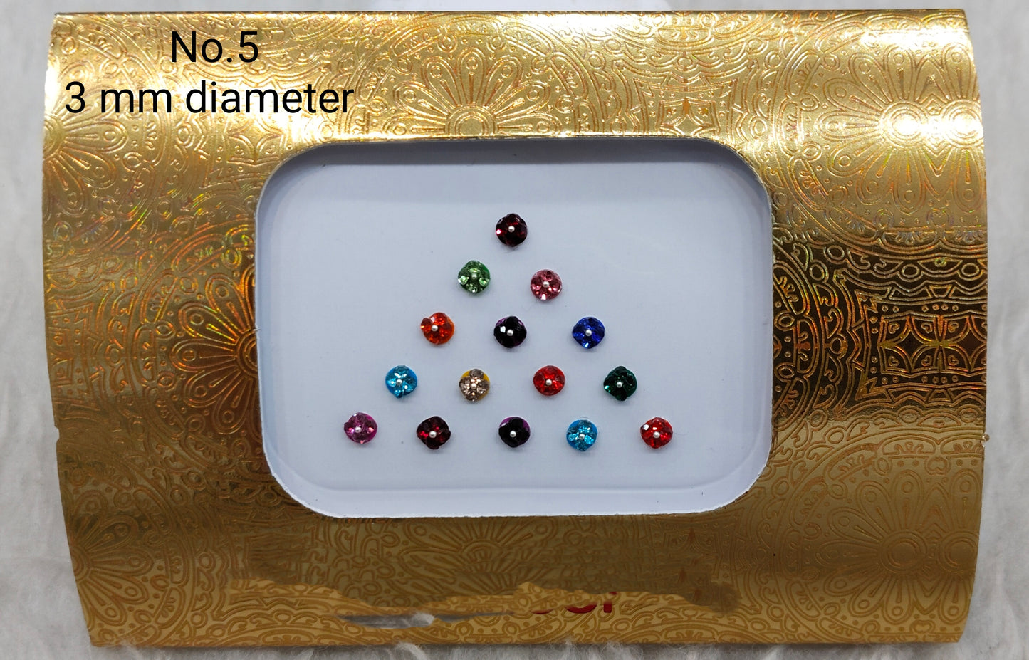 Indian Round And Long Bindis Tattoo Sticker Multi Color Bollywood Card