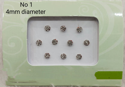 Indian Round Bindis Tattoo Sticker Silver Gold Bollywood Card