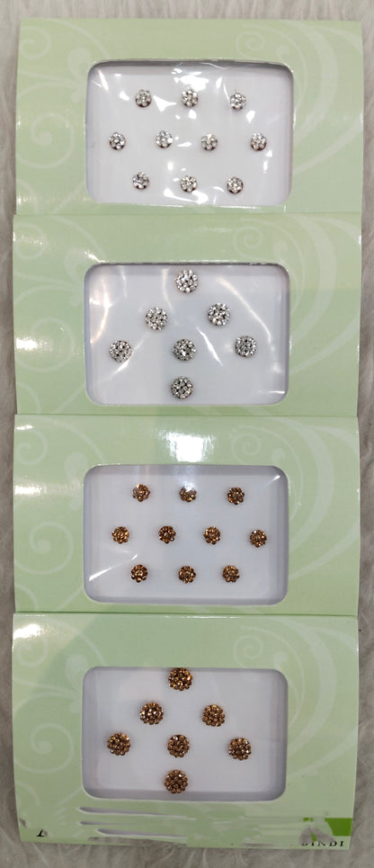Indian Round Bindis Tattoo Sticker Silver Gold Bollywood Card