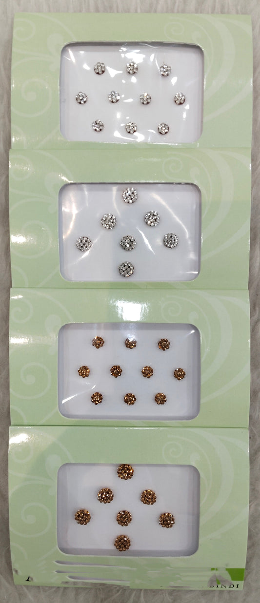 Indian Round Bindis Tattoo Sticker Silver Gold Bollywood Card