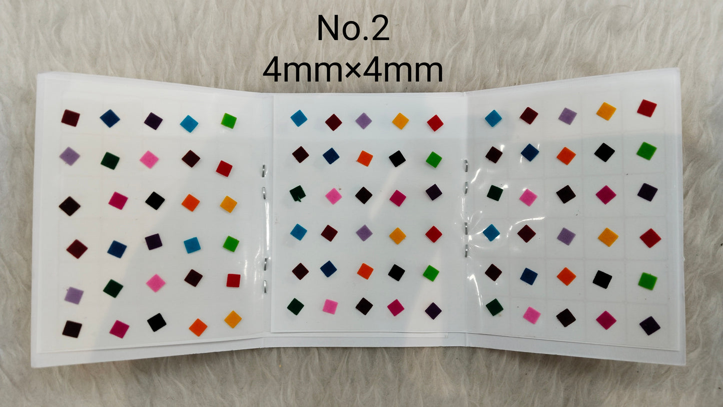 Indian square Bindis Tattoo Sticker Multi Color Bollywood Card