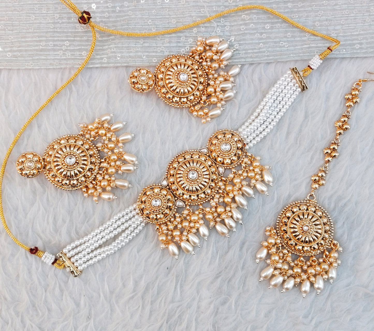 Gold Punjabi Choker Indian Jewellery Birpal set