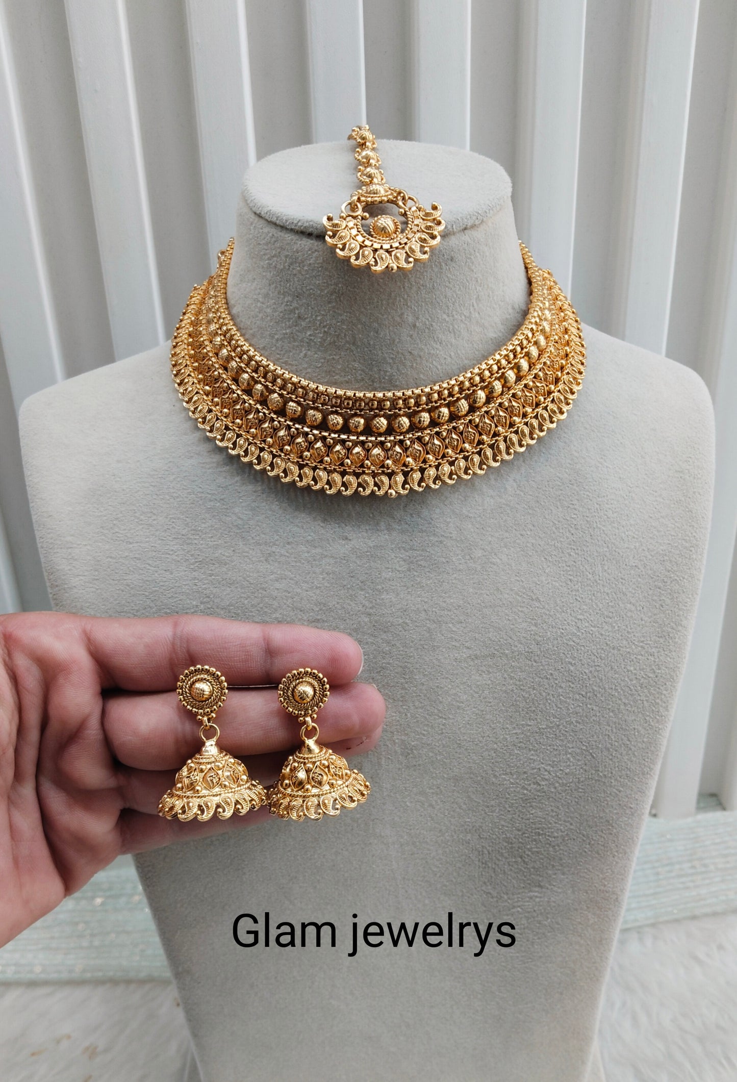 Gold Polki Necklace Indian Jewellery Rana Set