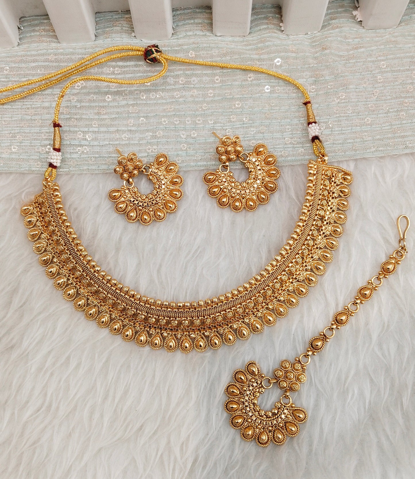 Gold Polki Necklace Indian Jewellery Rana Set