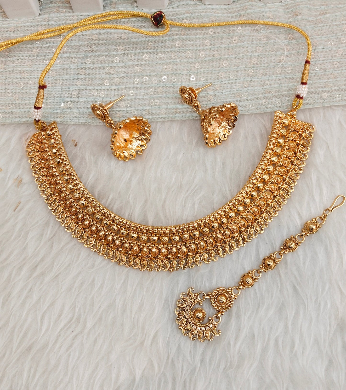 Gold Polki Necklace Indian Jewellery Rana Set