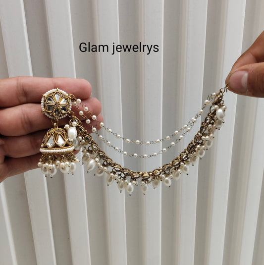 Antique Gold Indian Bahubali Style Bollywood Earrings