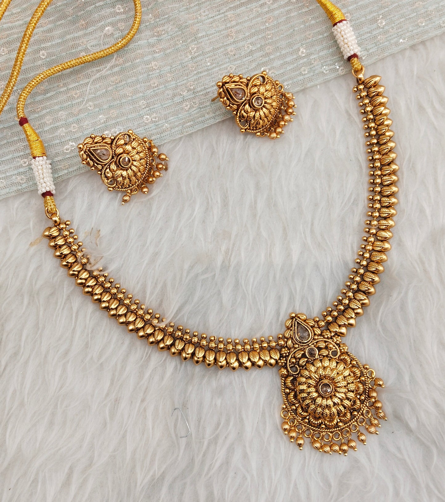 Gold Polki Necklace Indian Jewellery Rana Set