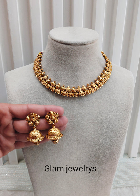 Gold Polki Necklace Indian Jewellery Rana Set