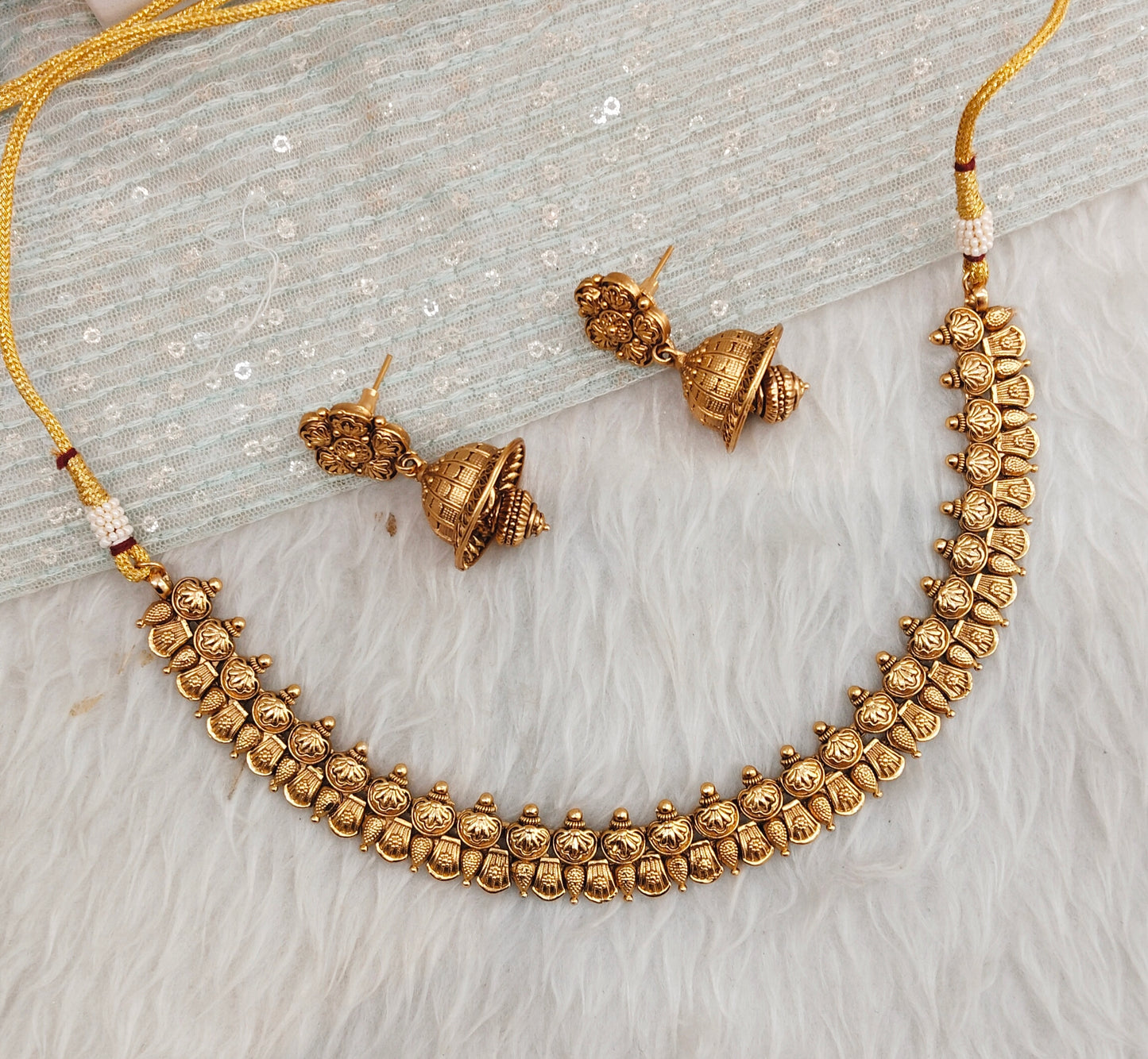 Gold Polki Necklace Indian Jewellery Rana Set